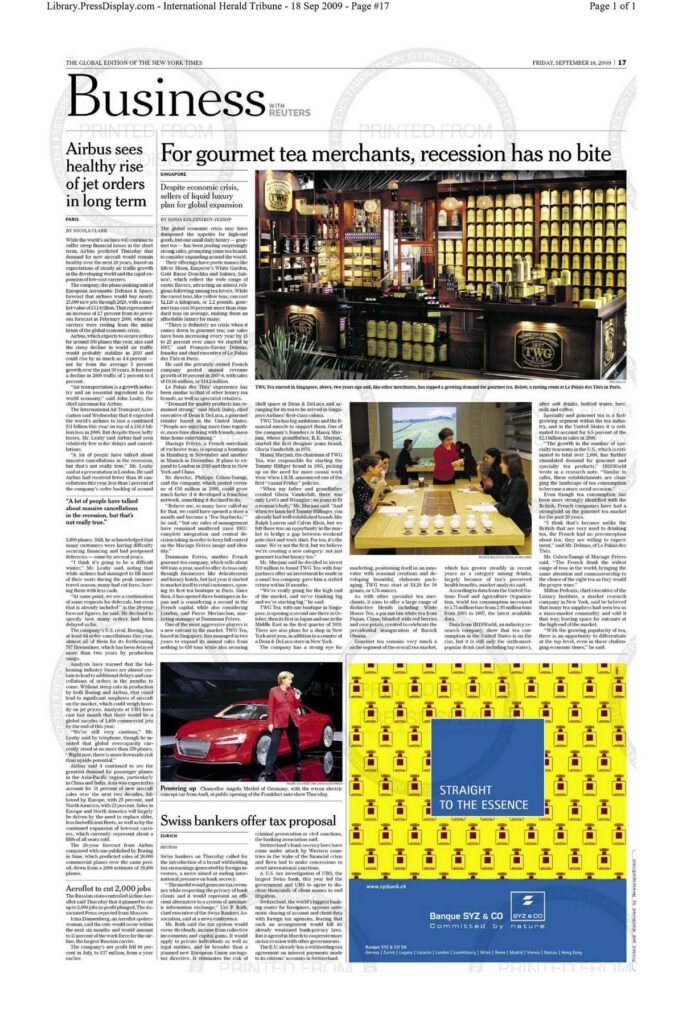 2009.09.18__International_Herald_Tribune__TWG_Tea - FEATURED