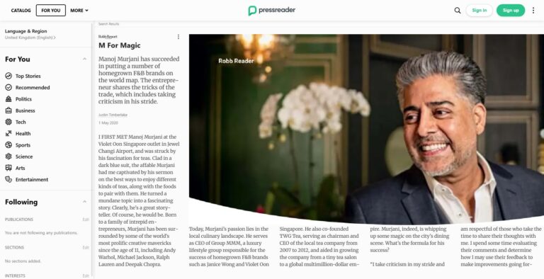 Robb Report Singapore 1 May 2020 - Manoj Murjani